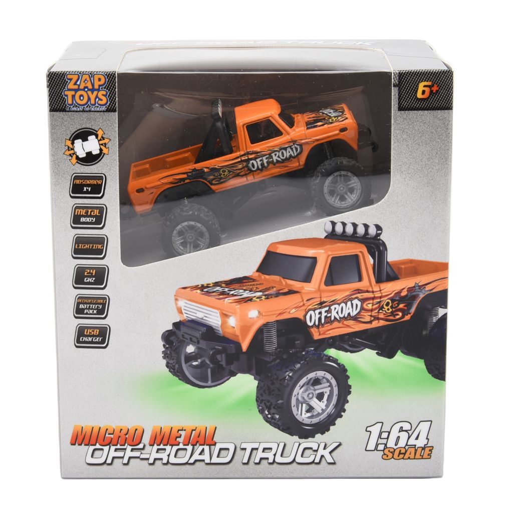 ZapToys Micro Metal Off-Road Truck radio-ohjattava auto – oranssi