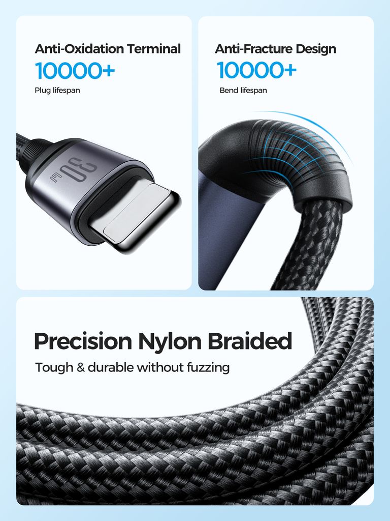 Joyroom 3-in-1 USB-C - Lightning, USB-C, Micro-USB, 100W, 1.2m - Musta