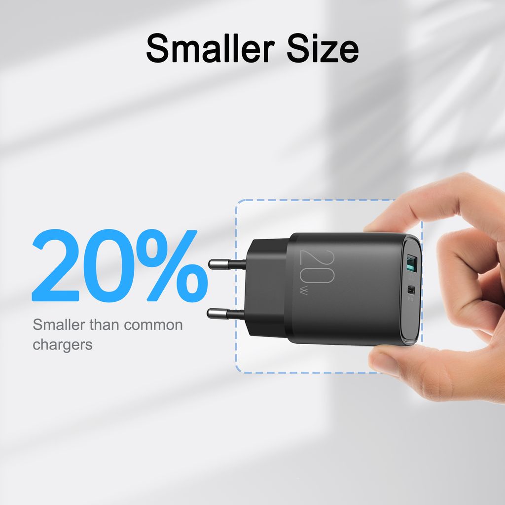 SiGN Schnellladegerät USB & USB-C, PD & Q.C3.0, 3,5 A, 20 W – Weiß