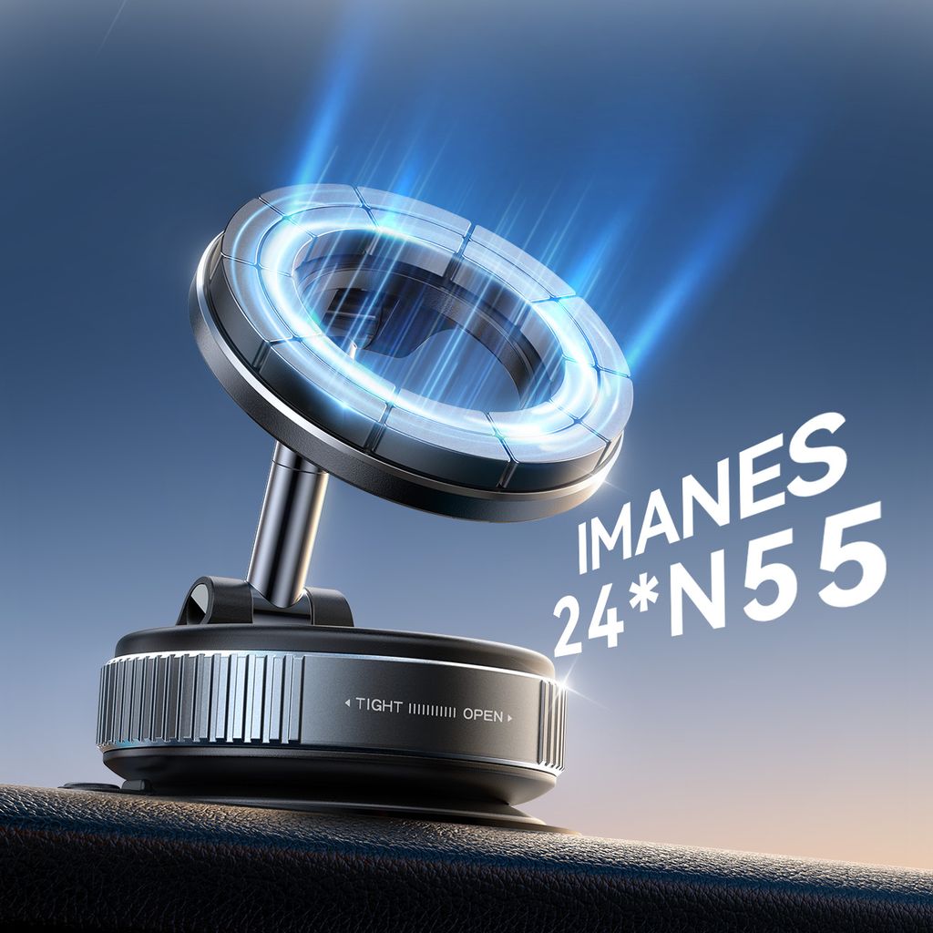 SiGN Magneettinen Puhelinteline Autolle Taittuvalla Muotoilulla – Musta