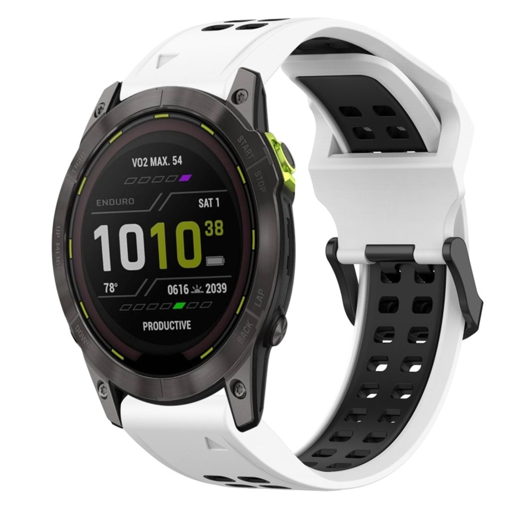 Garmin Enduro 3 Urrem i silikone tofarvet - Sort / Hvid