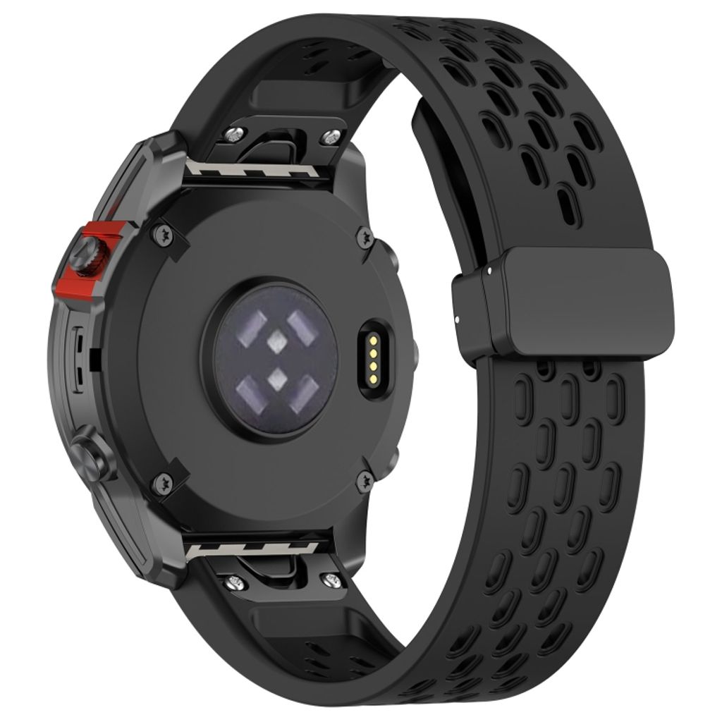 Garmin Fenix 7X Pro Klokkereim i silikon ensfarget - Svart