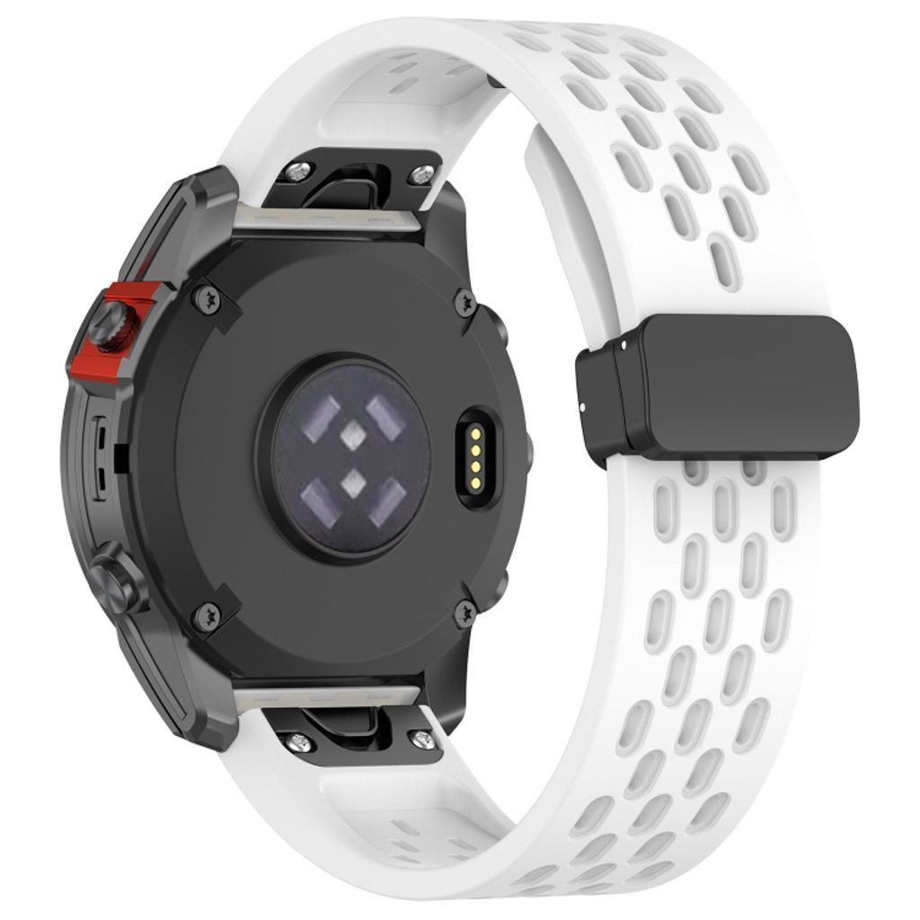 Garmin Fenix 7X Pro Klokkereim i silikon ensfarget - Hvit