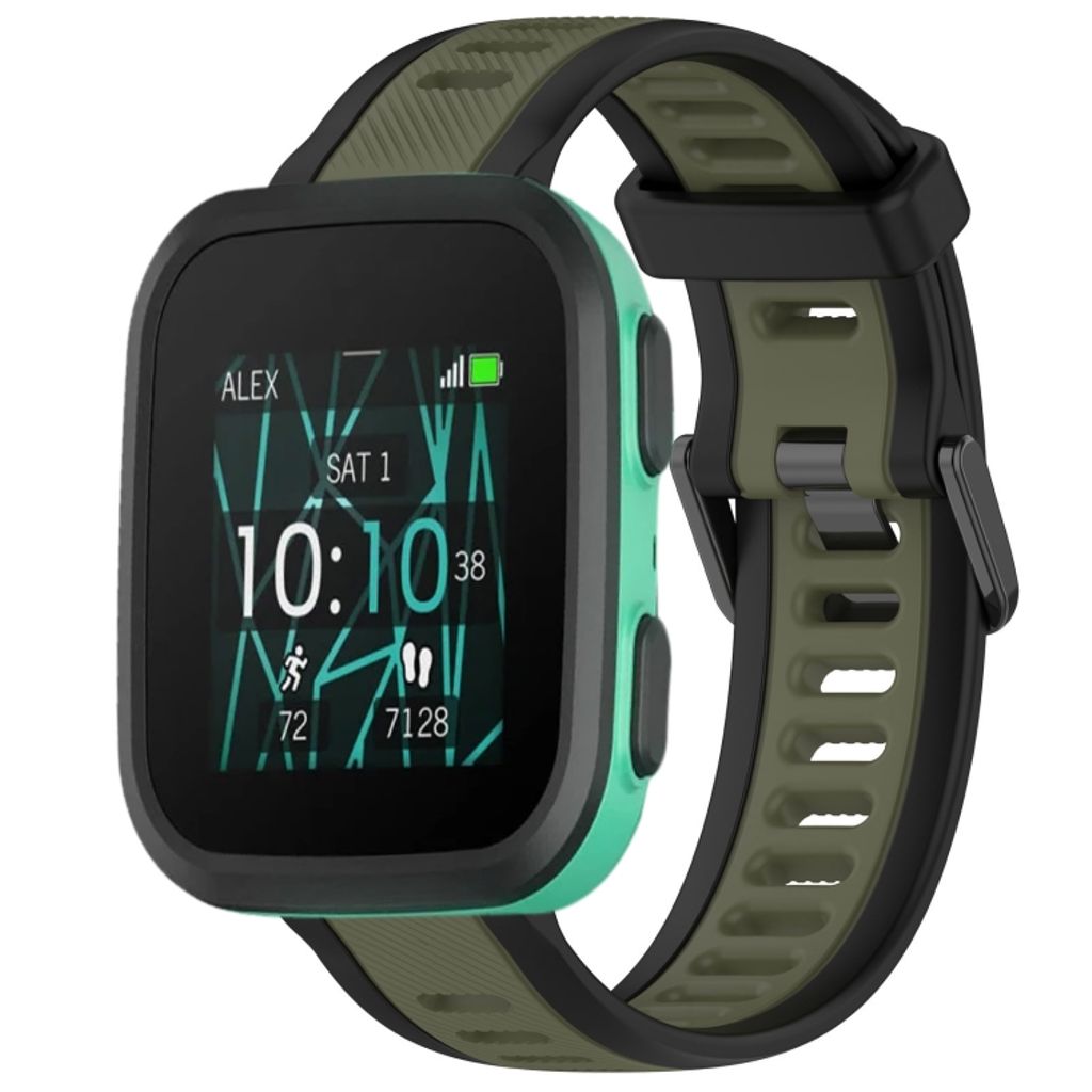 Garmin Bounce Urrem i tekstureret silikone tofarvet - Sort / Grøn