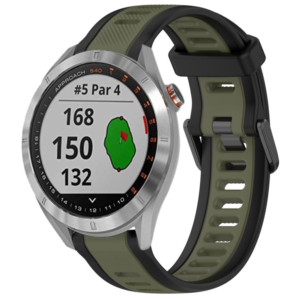 Garmin Approach S40 Urrem i tekstureret silikone tofarvet - Sort / Grøn