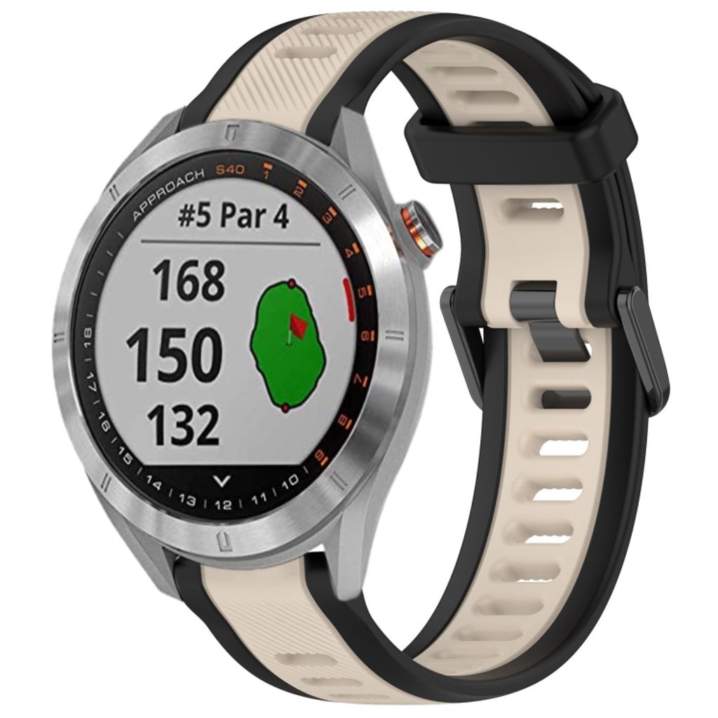 Garmin Approach S40 Urrem i tekstureret silikone tofarvet - Sort / Hvid