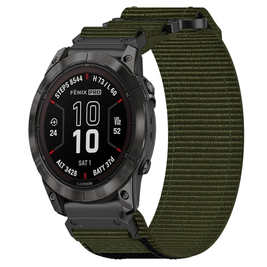 Garmin Fenix 7X Pro 51mm Klokkereim i nylon - Grønn