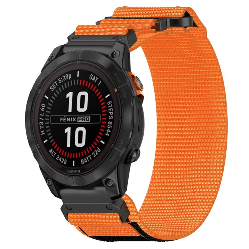 Garmin Fenix 7S Pro 42mm Urrem i nylon - Orange