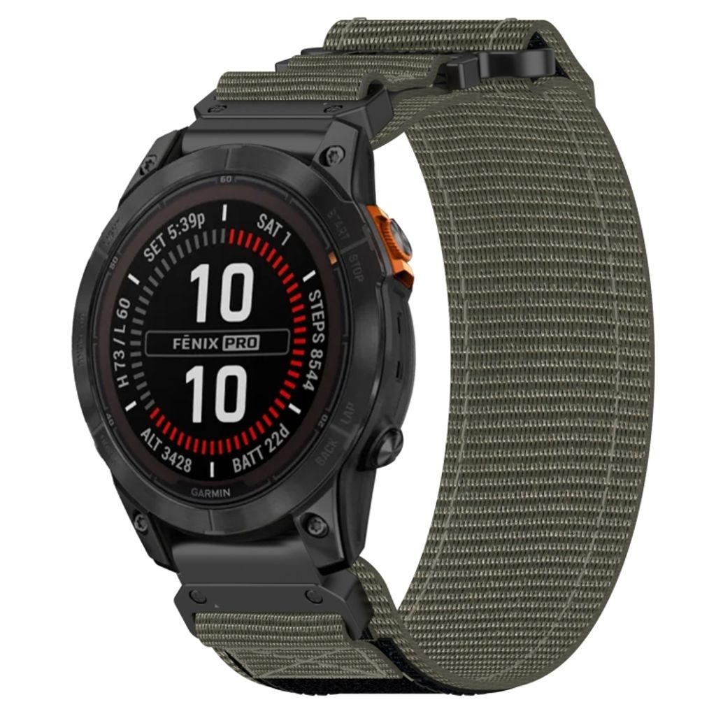 Garmin Fenix 7S Pro 42mm Kockarmband i nylon - Grå