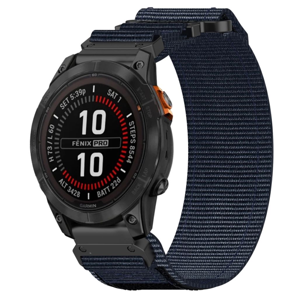 Garmin Fenix 7S Pro 42mm Kockarmband i nylon - Blå