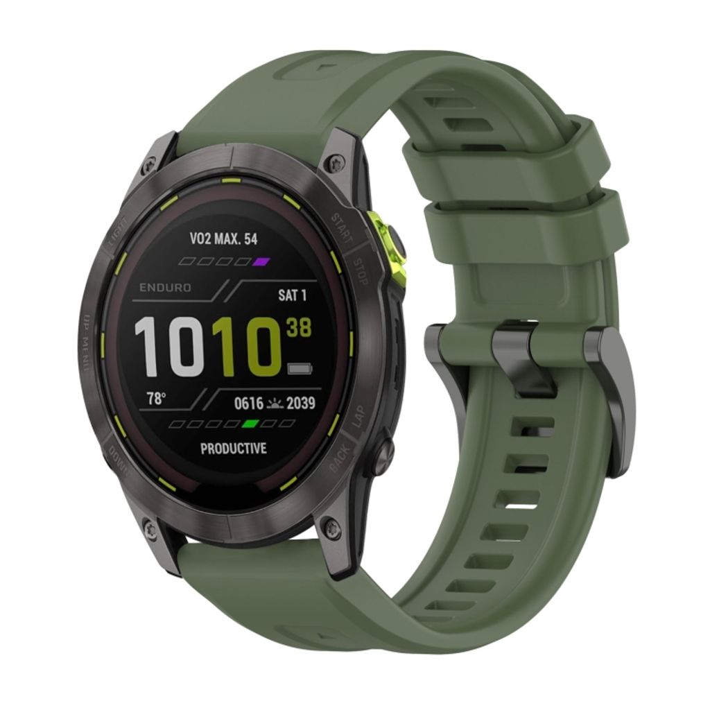 Garmin Enduro 3 Urrem i silikone ensfarvet - Grøn