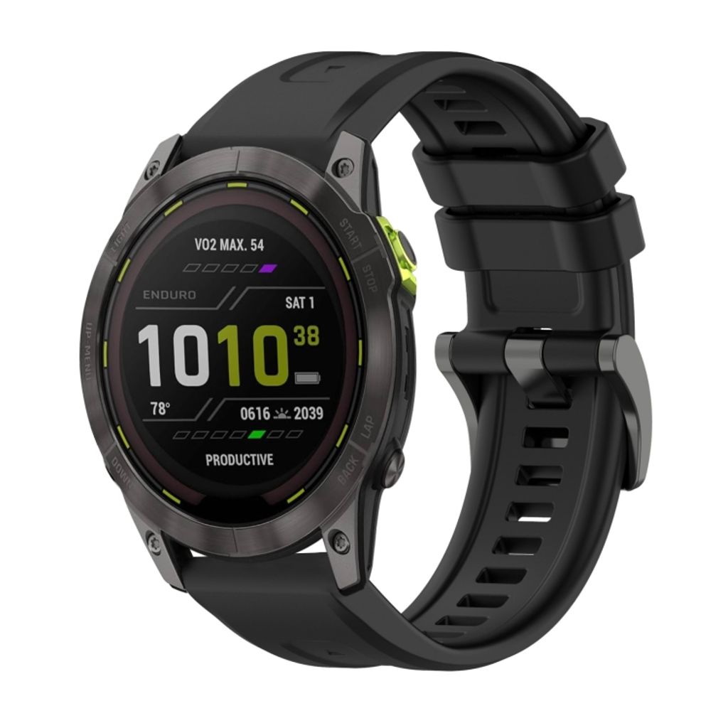 Garmin Enduro 3 Klokkereim i silikon ensfarget - Svart