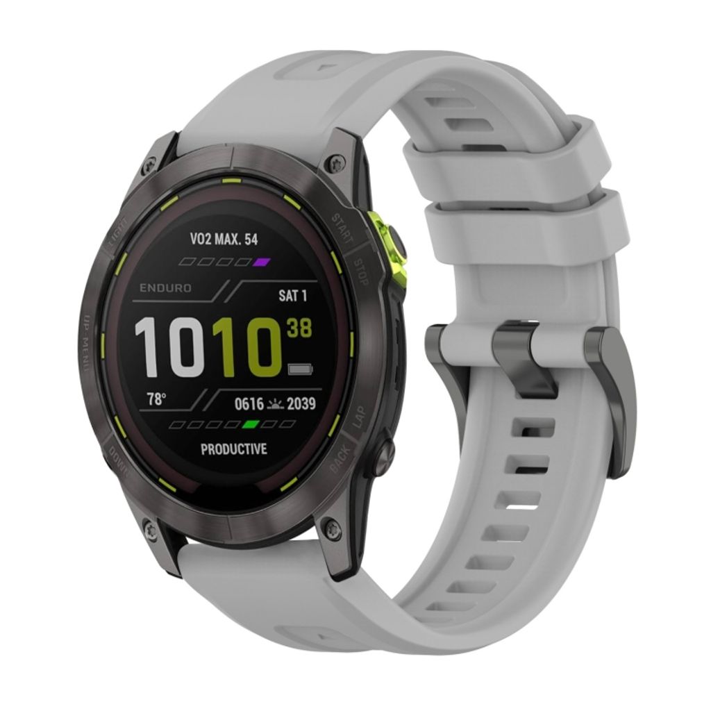 Garmin Enduro 3 Klokkereim i silikon ensfarget - Grå