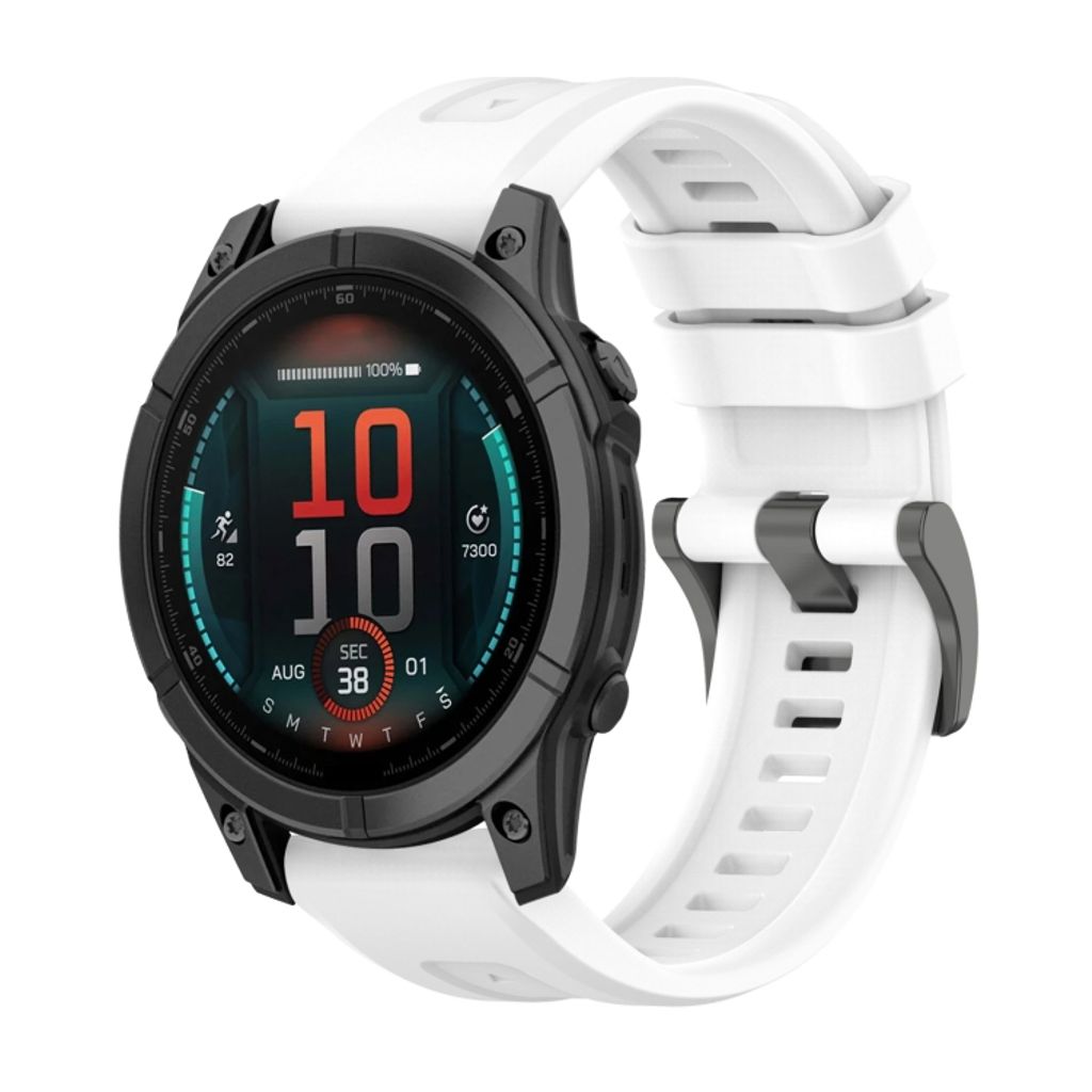 Garmin Fenix E 47mm Klokkereim i silikon ensfarget - Hvit