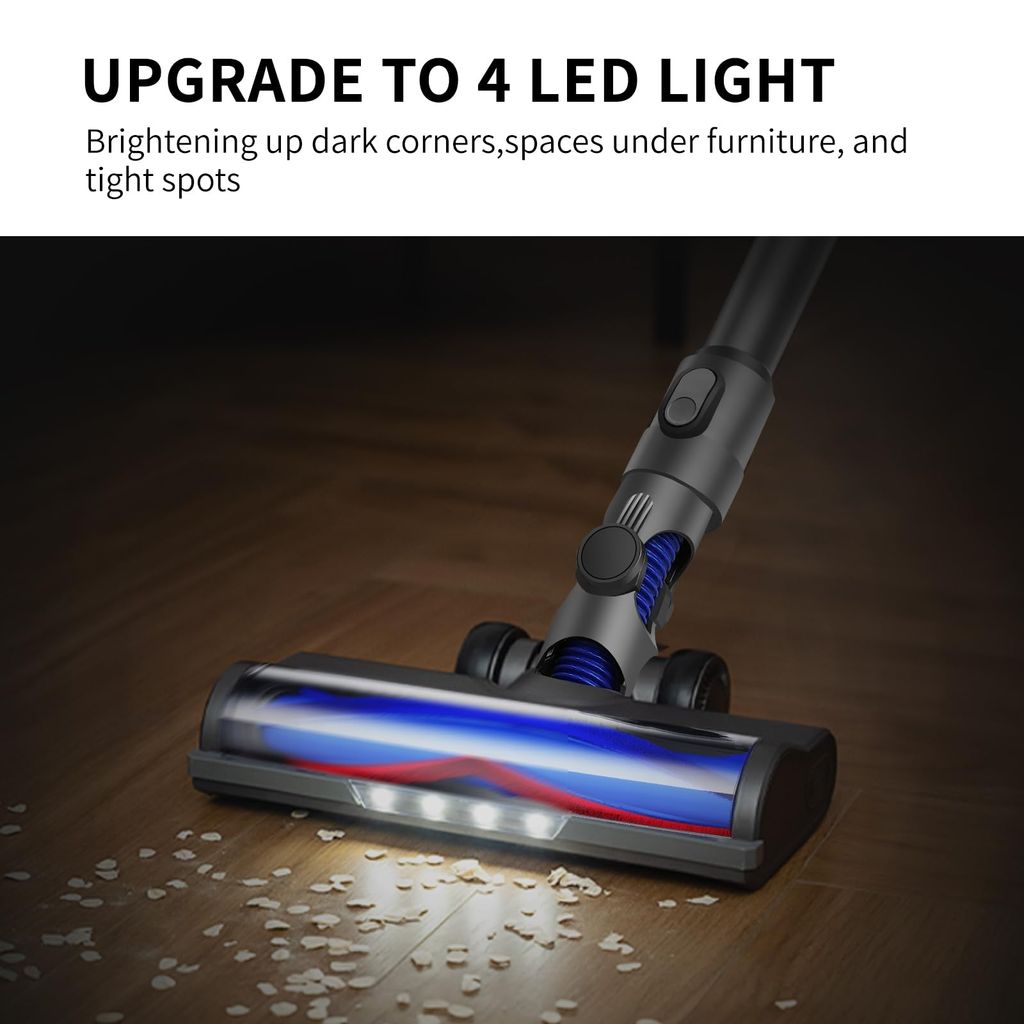 LED-børste med direkte drift og floker mot floker til Dyson V7/V8/V10/V11/V15/V8 Slim