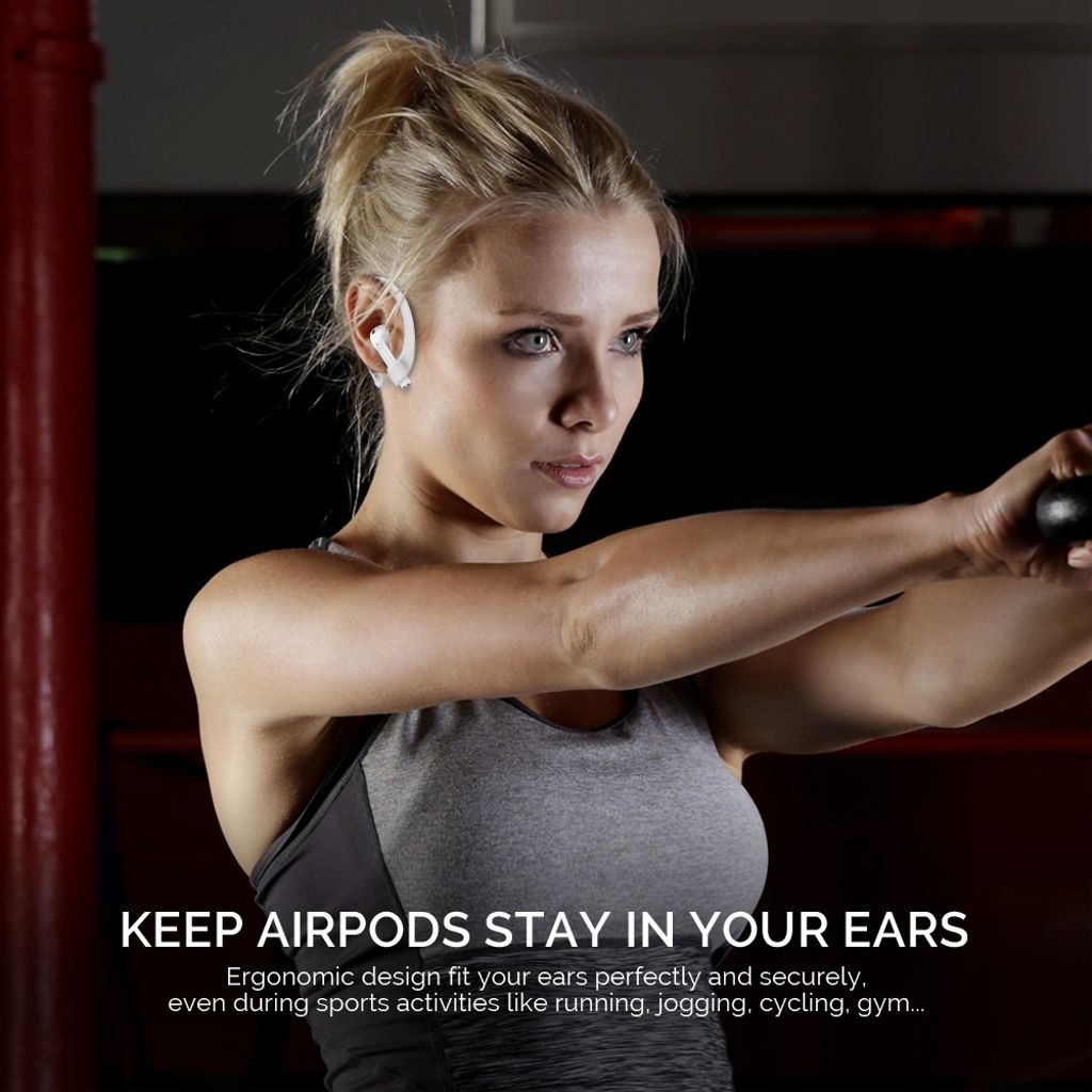 AhaStyle Magnetiska silikonöronkrokar för AirPods - vit