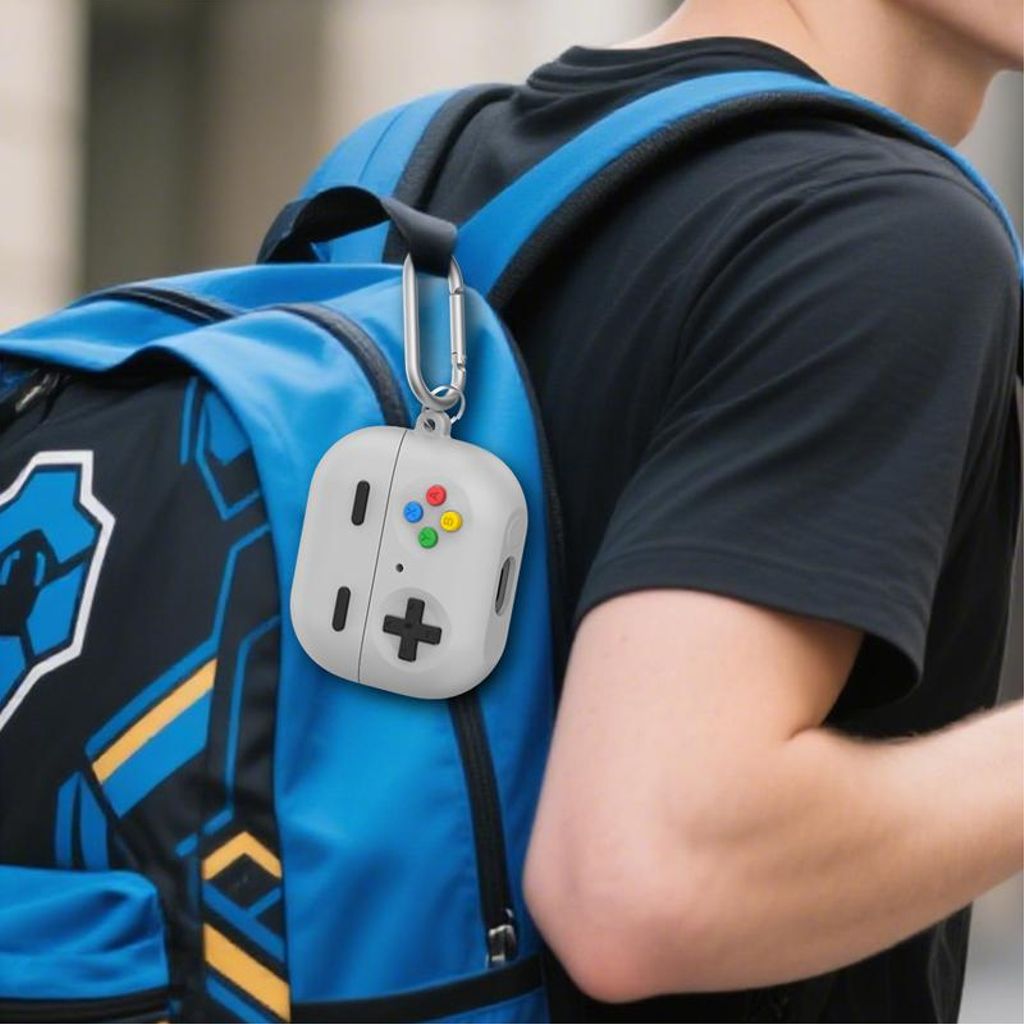 AhaStyle Fodral i silikon Spelkontroll för Samsung Galaxy Buds 3 / 3 Pro – Ljusgrå