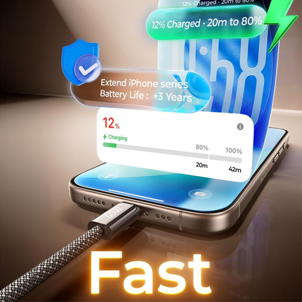 Lisen USB-C till USB-C-kabel 60W, 5-pack – Svart