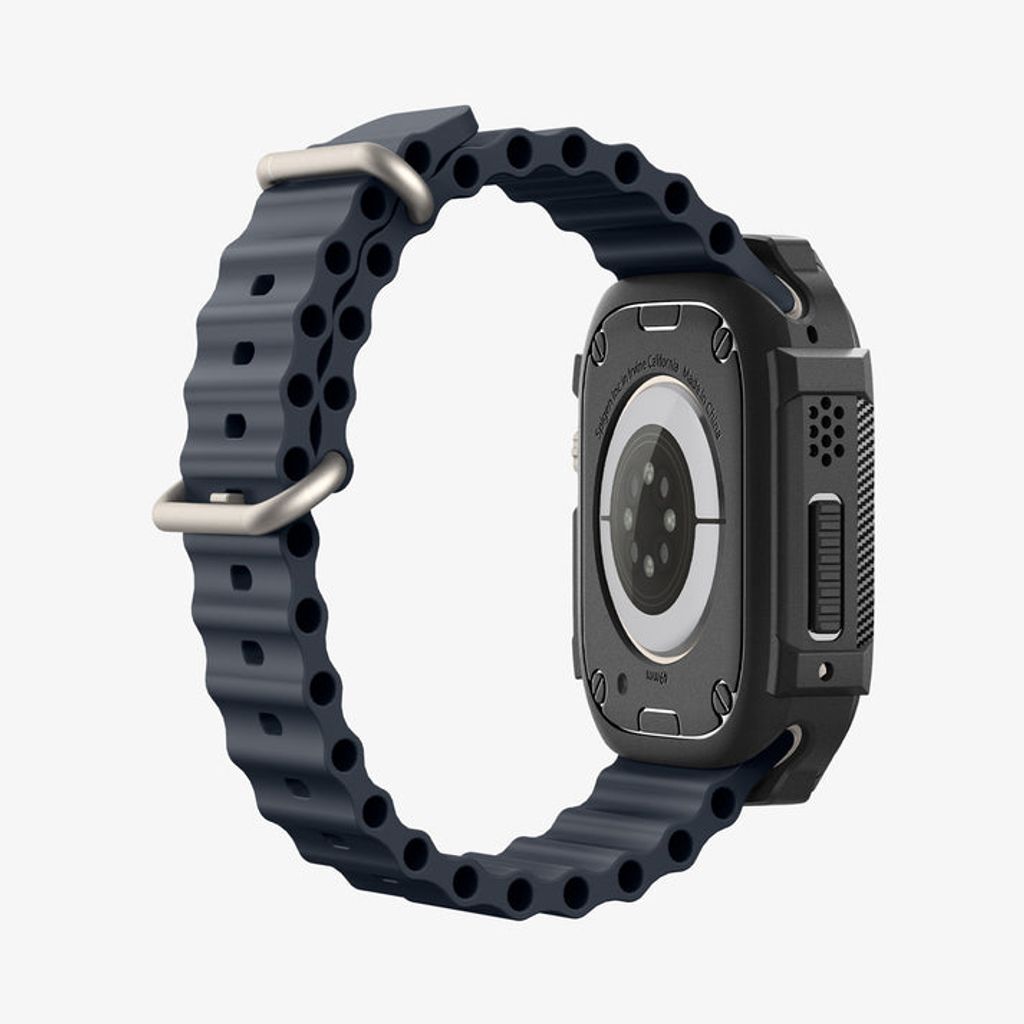 Spigen Apple Watch Ultra 4/3/2/1 49mm kuori Rugged Armor näytönsuojalla  - Musta