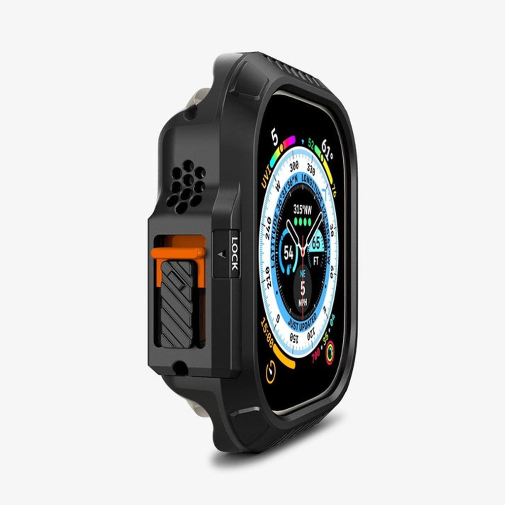 Spigen Apple Watch Ultra 4/3/2/1 49mm kuori Lock Fit - Musta