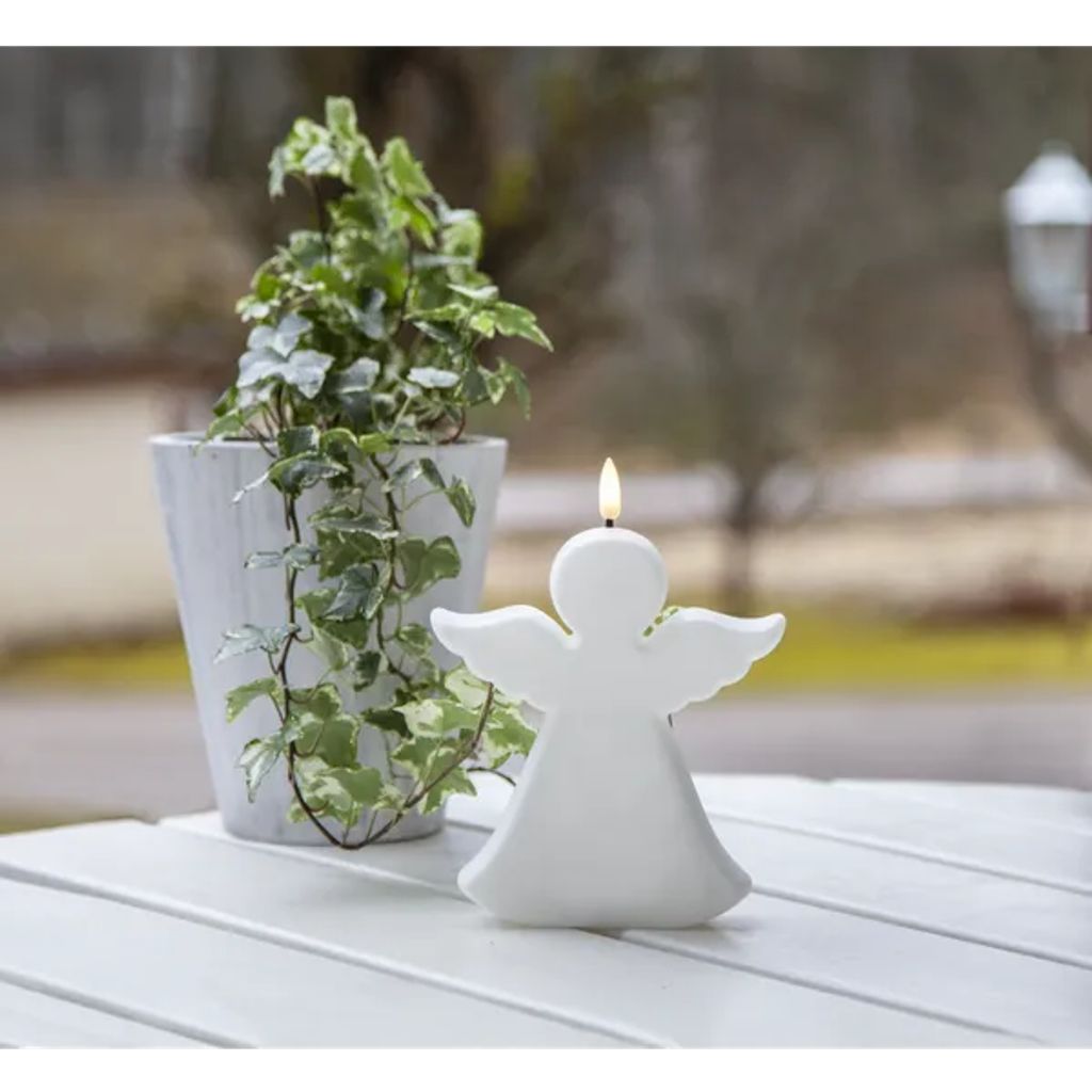 Star Trading LED-Grableuchte Flamme Angel – weiß