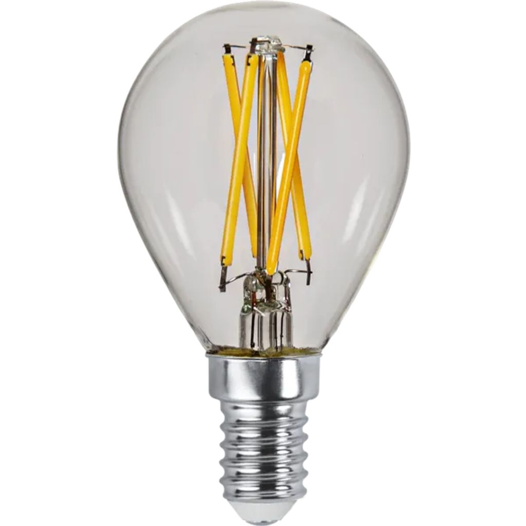 Star Trading LED-Lampe E14, Kugelform, gedimmt bis warmweiß – Klarglas