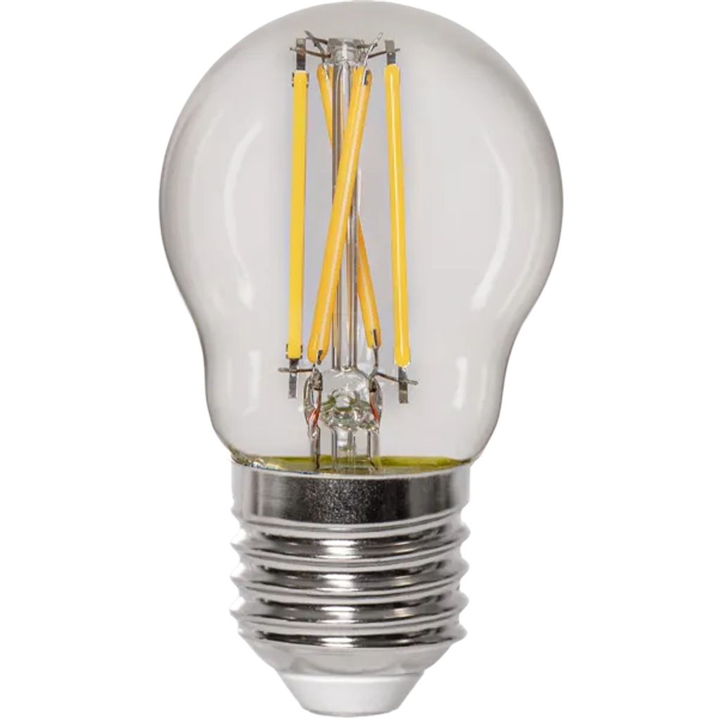 Star Trading LED-Lampe E27, Kugelform, dimmbar bis warmweiß – Klarglas