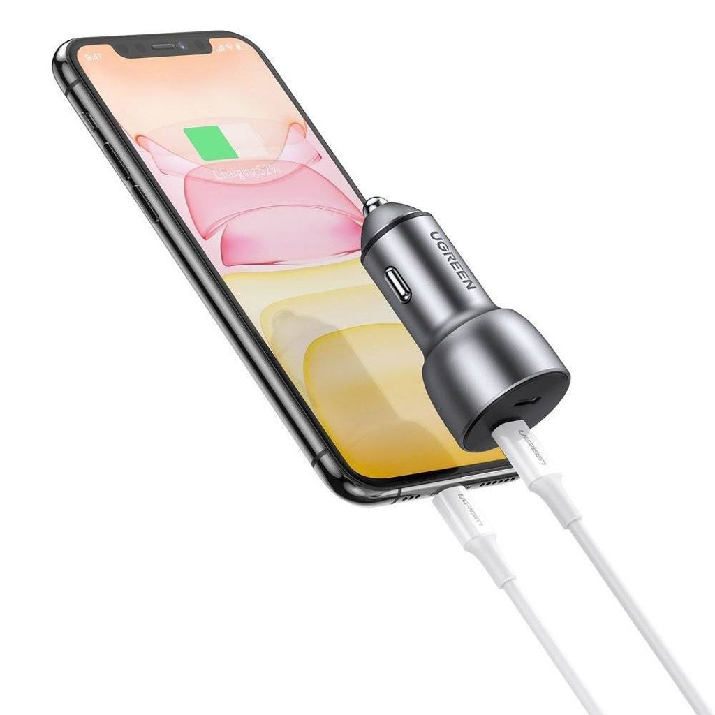 UGREEN Billaddare 2x USB-C 30W PD – Grå