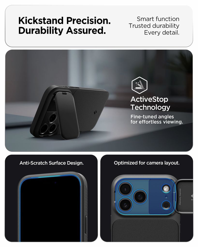 Spigen Optik Armor MagFit Deksel til iPhone 18 Pro / 17 Pro - Svart