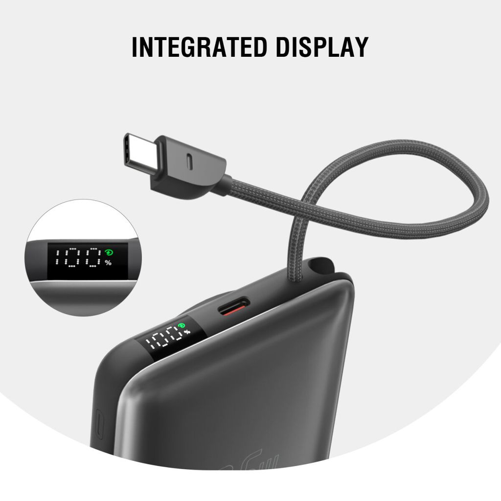 4smarts Trådlös Powerbank Enterprise Pocket 10000 mAh 22.5W – Rymdgrå
