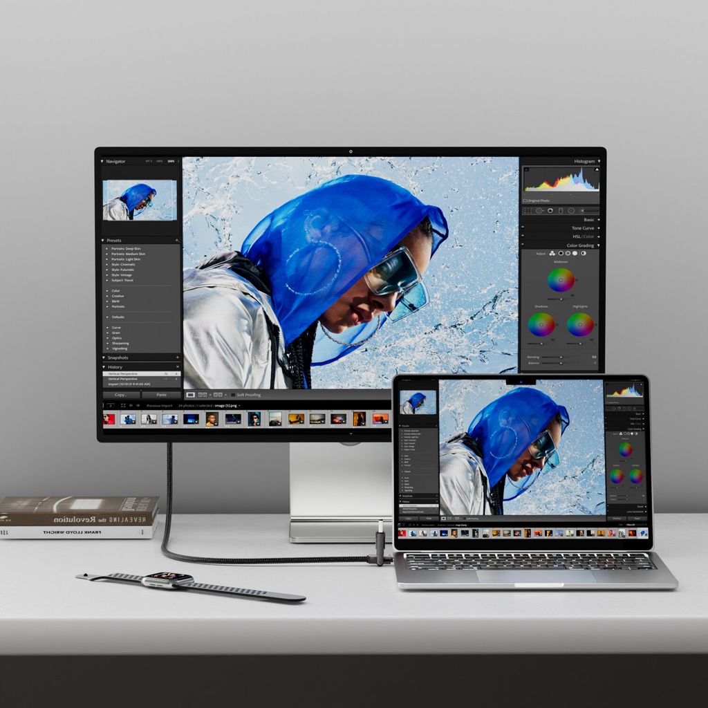 4Smarts ComboCord USB4/USB-C till HDMI/USB-C kabel 240W, 1.5 m – svart