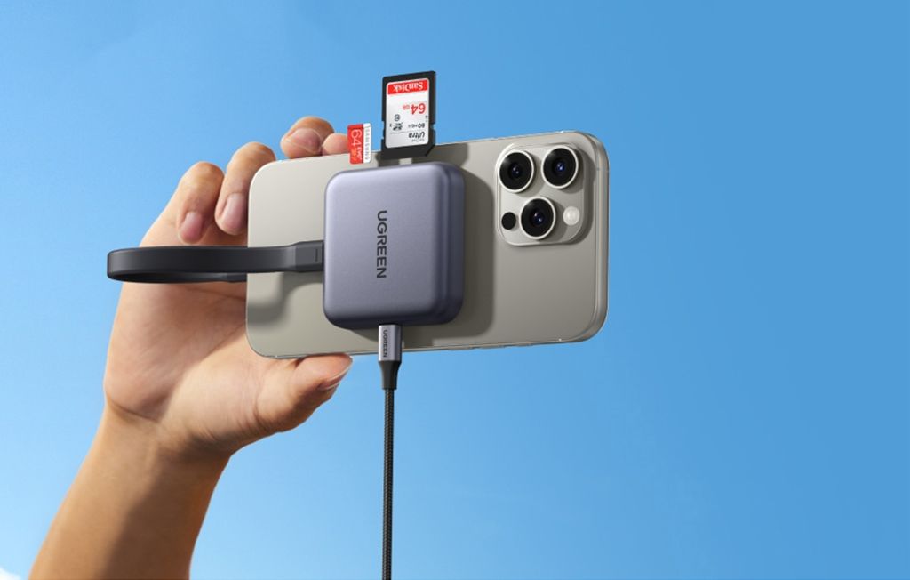 UGREEN 3-in-1 Memory Card Reader CM898 – USB-C / MagSafe / SD & TF – Black