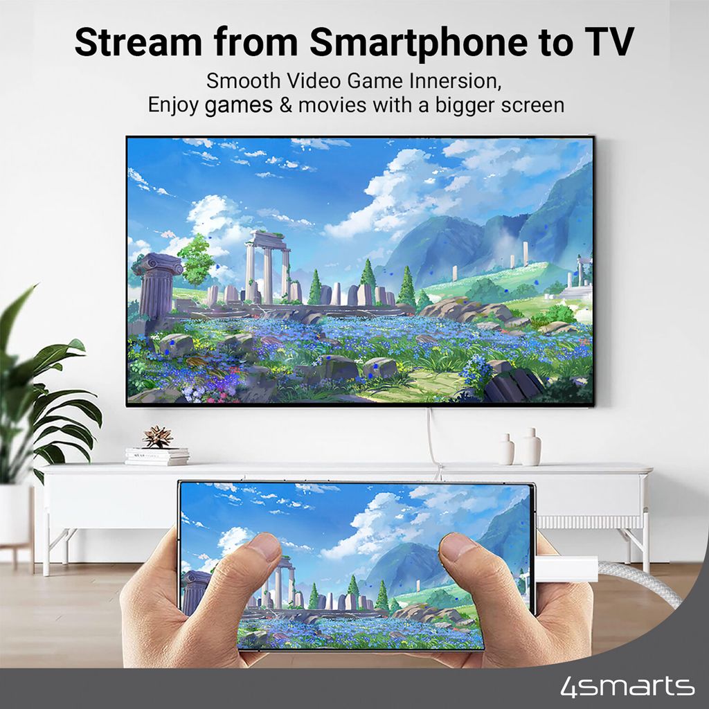 4Smarts USB-C til DisplayPort-kabel - hvid, 2m