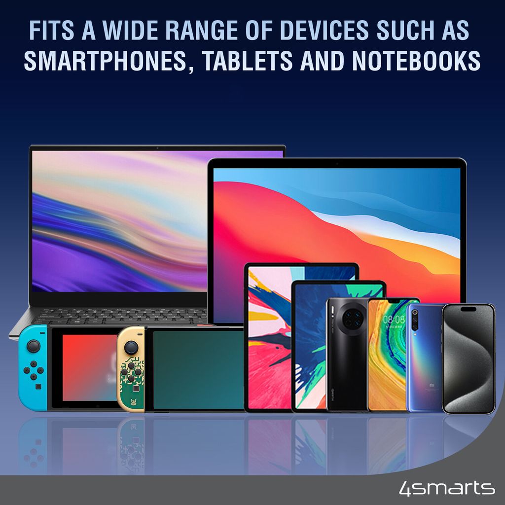 4Smarts RollUp USB-C Magnetisk kabel 100W, 1.5m – vit