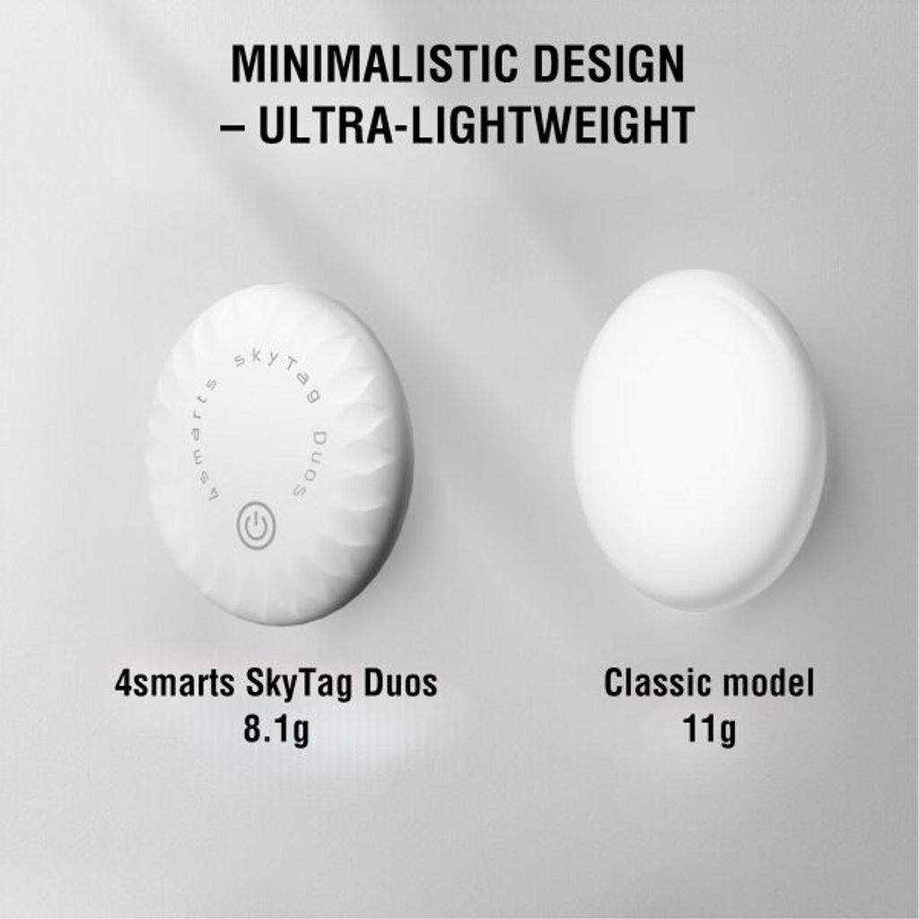 4Smarts SkyTag Duos Bluetooth-tracker, sett med 4 – hvit