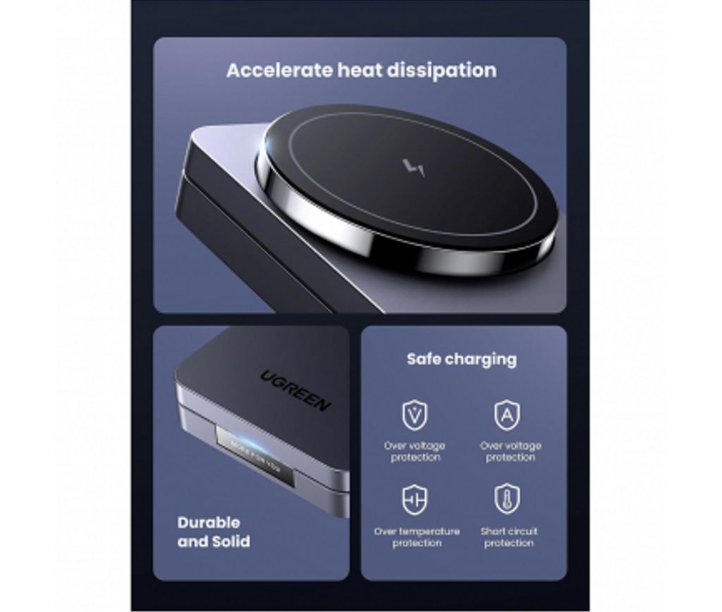 UGREEN W528 2-i-1 trådløs lader 20W – Svar