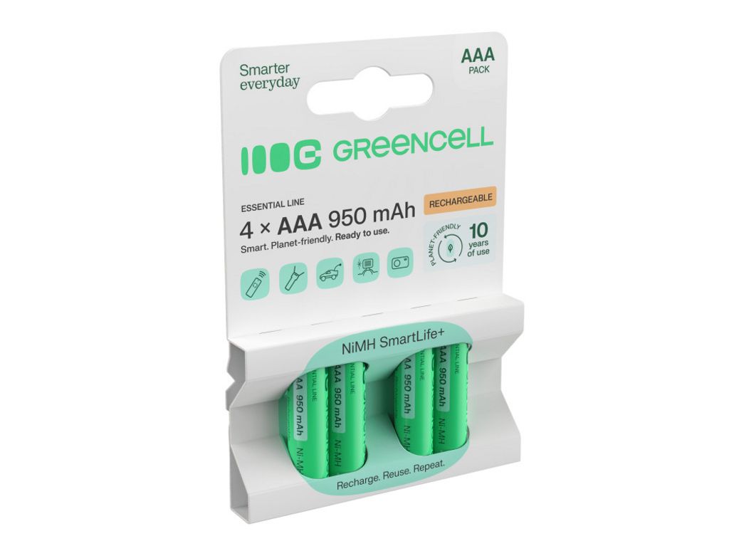 Green Cell Rechargeable AAA-Akku 950mAh, 1.2V, 4 kpl