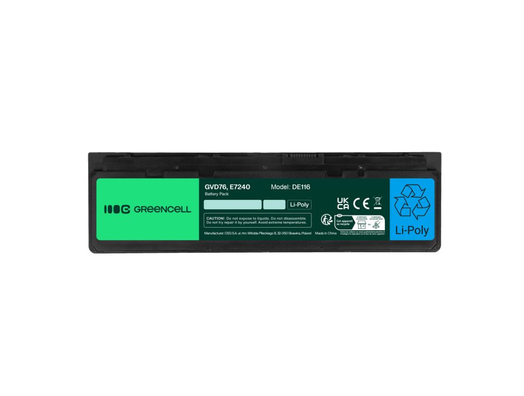 Green Cell Akku für Dell Latitude E7240, E7250 usw. 2400mAh, 11,1V
