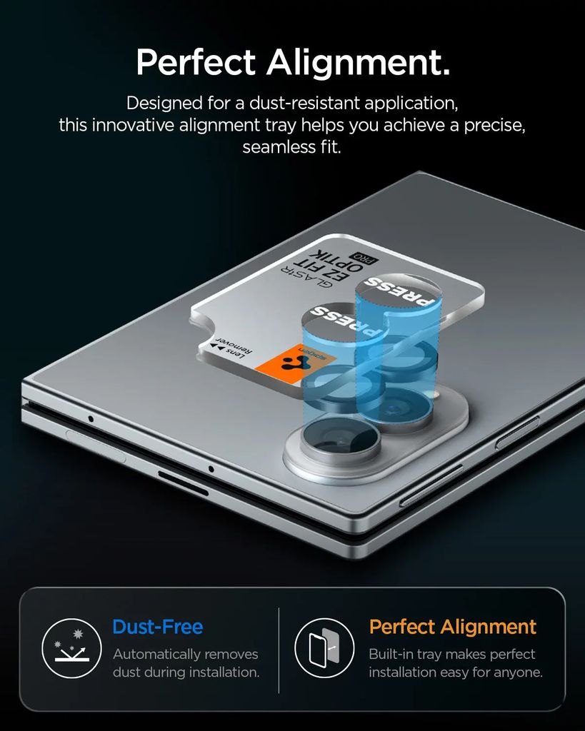 Spigen Glas.tR Ez Fit Optik Pro HD -linssinsuoja 2-pakkaus  Samsung Galaxy Z Fold8:lle