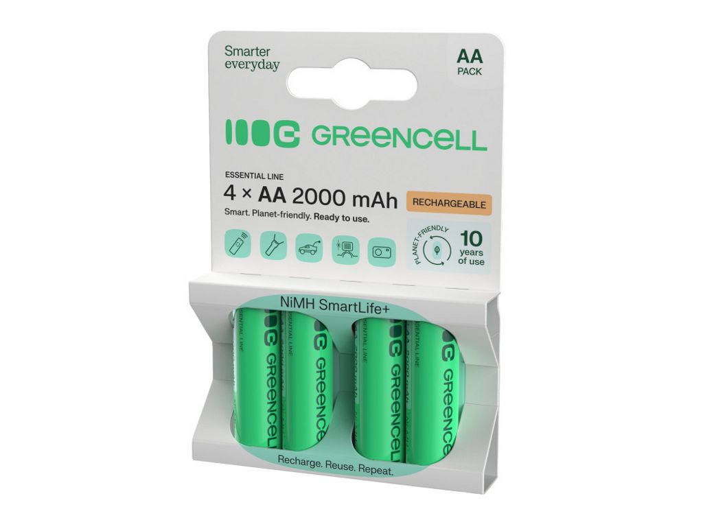 Green Cell Rechargeable AA-Akku 2000mAh, 1.2V, 4 kpl