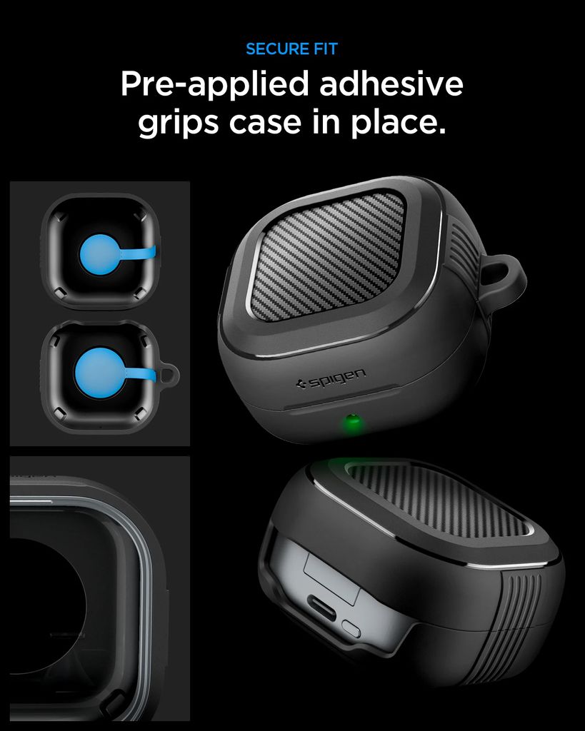Spigen Rugged Armor Skal til Samsung Galaxy Buds4/4 Pro – Svart