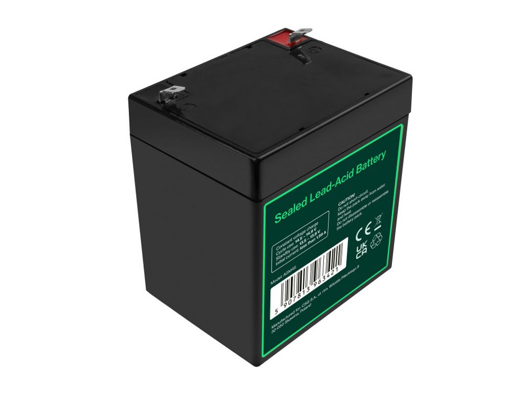 Green Cell 12V 5,3Ah VRLA-batteri för larm, kassaregister och leksaker