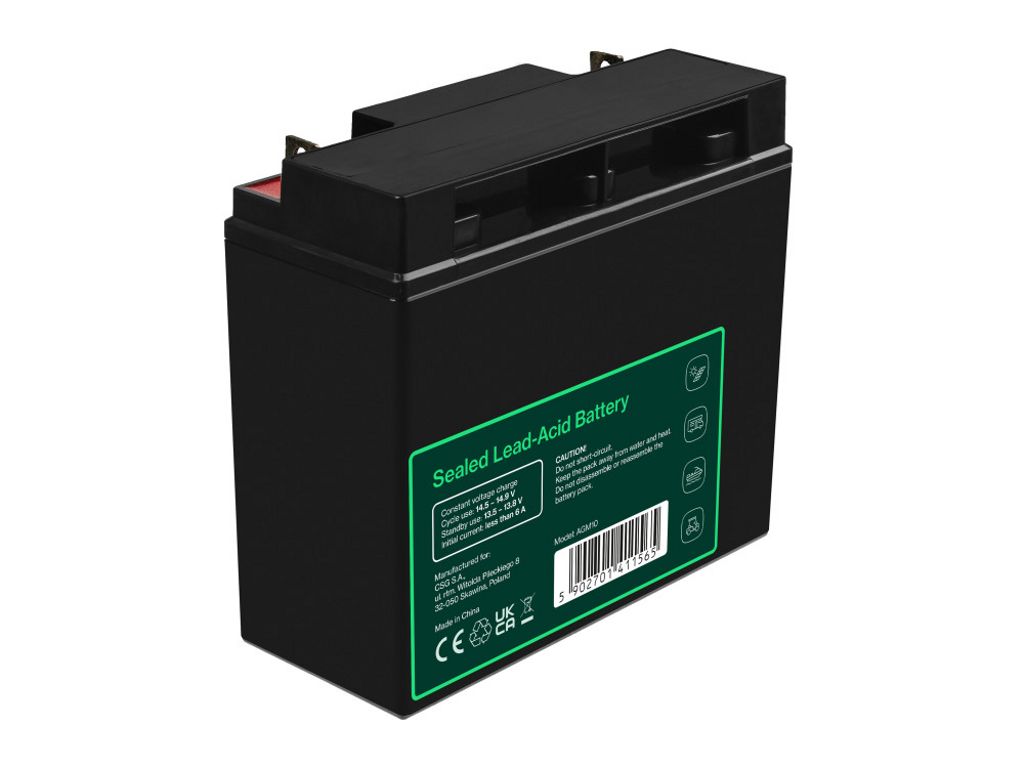 Green Cell AGM VRLA 12V 20Ah batteri för gräsklippare, skoter, båt, rullstol
