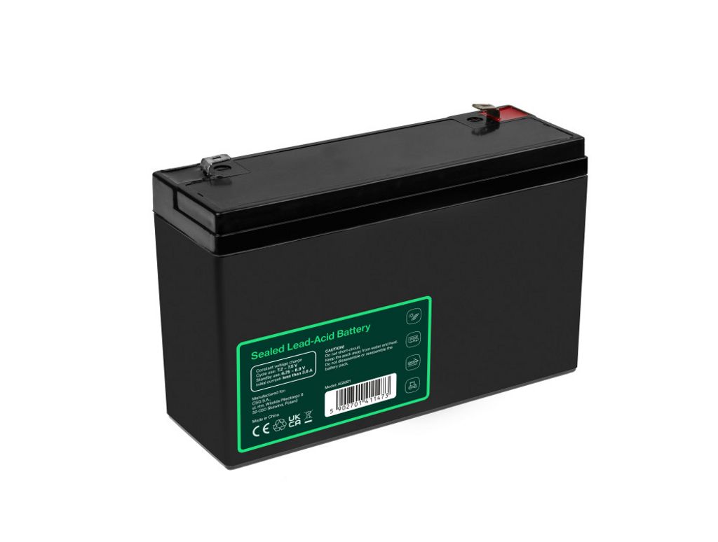 Green Cell AGM VRLA 6V 12Ah batteri for alarmsystemer, kasseapparater, leker