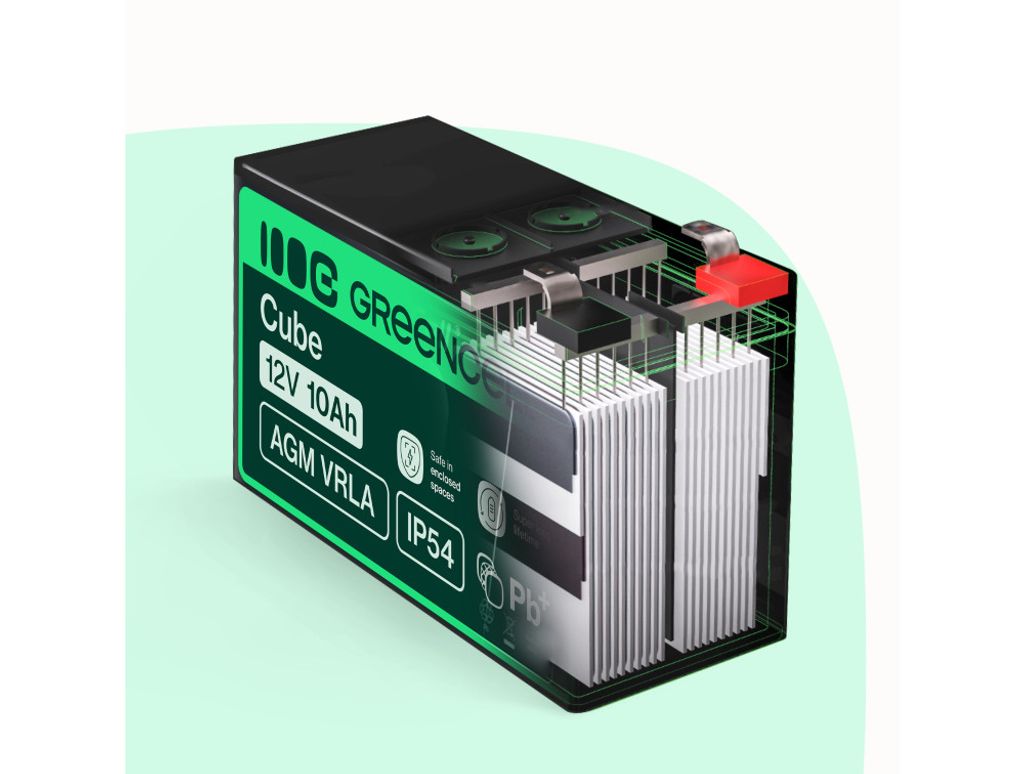 Green Cell 6V 10Ah VRLA-batteri til alarmer, kasser og leker
