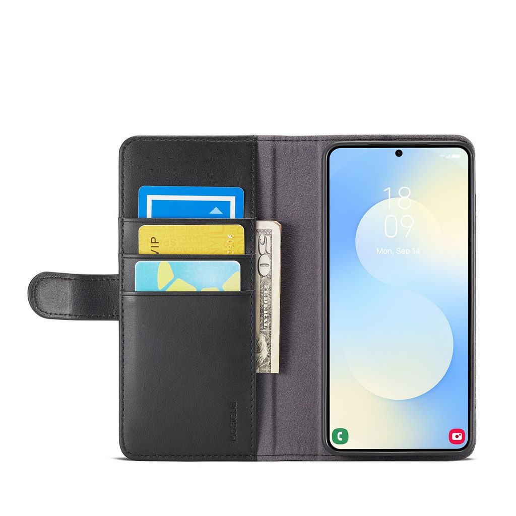 Mobique Samsung Galaxy S26 Plus Lommeboketui Ekte lær – Svart