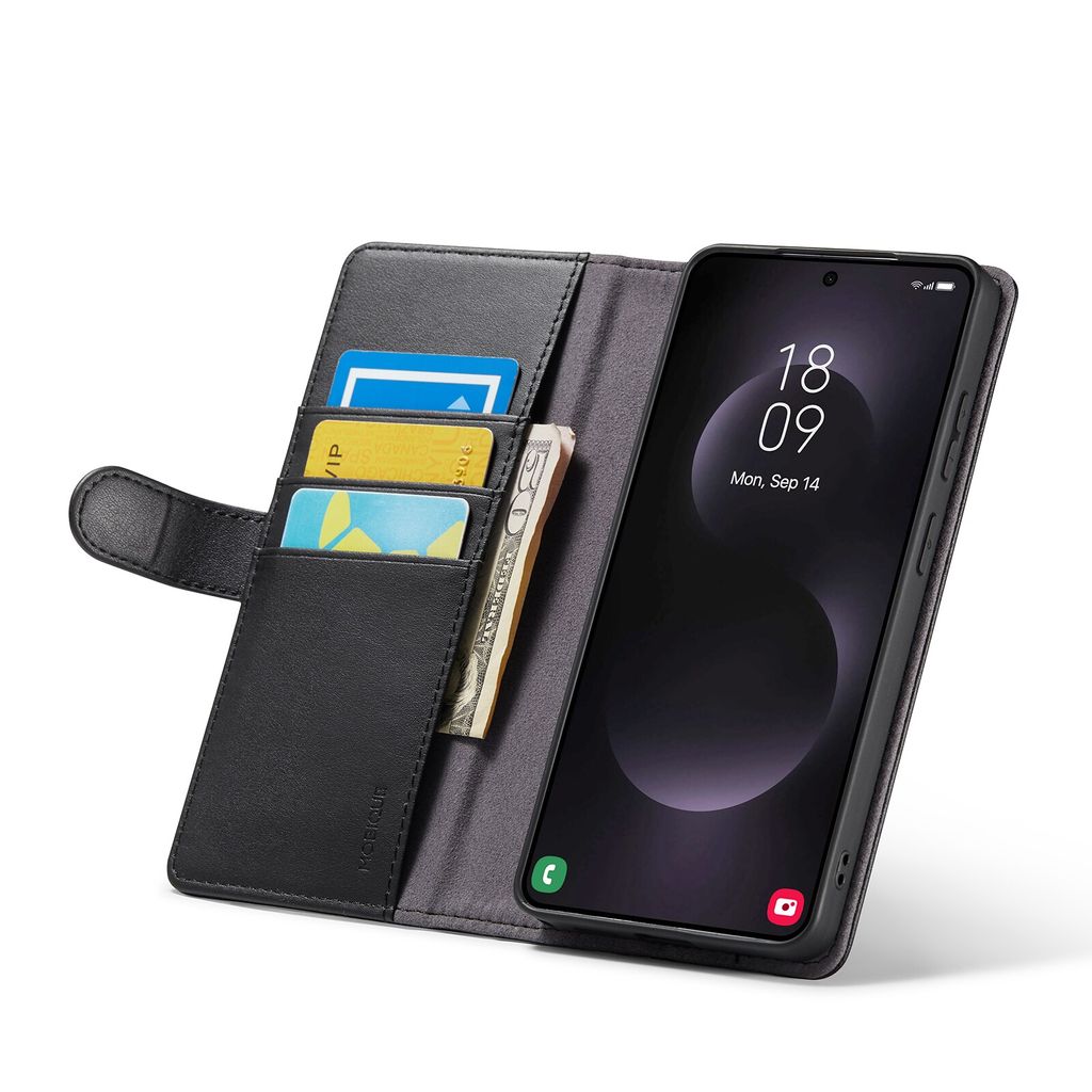 Mobique Samsung Galaxy S26 Ultra Plånboksfodral Äkta Läder – Svart