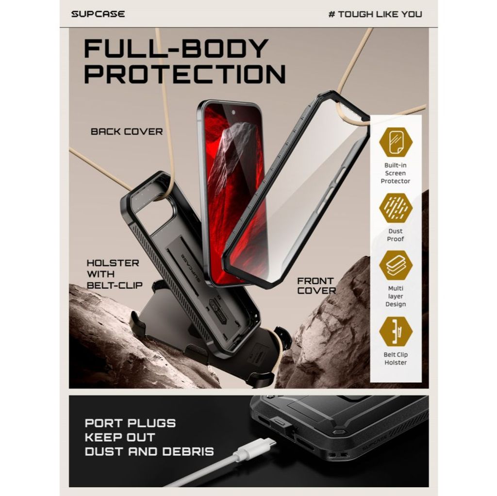 Supcase Unicorn Beetle Pro Cover till Google Pixel 11 Pro XL - Sort