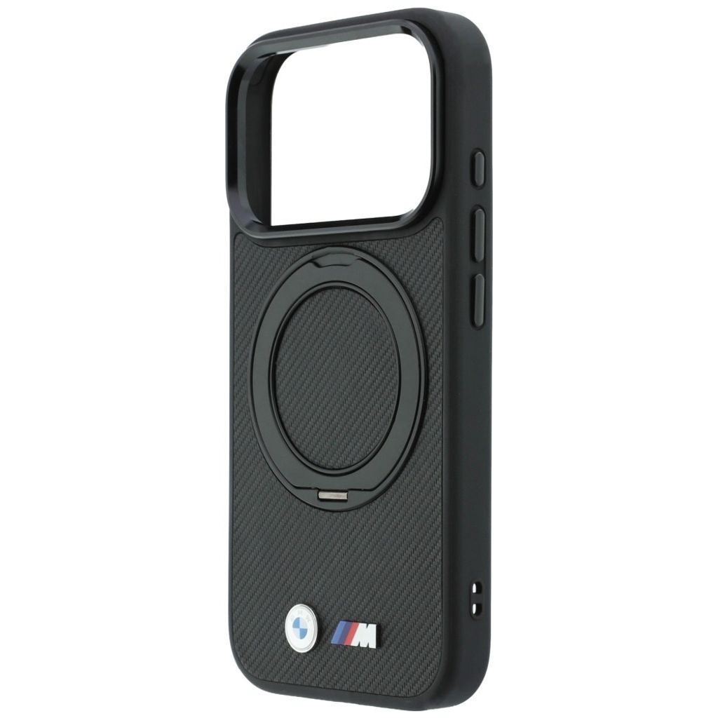 BMW Kevlar Ring Stand 360 MagSafe -kuori till iPhone 18 Pro/17 Pro - Musta