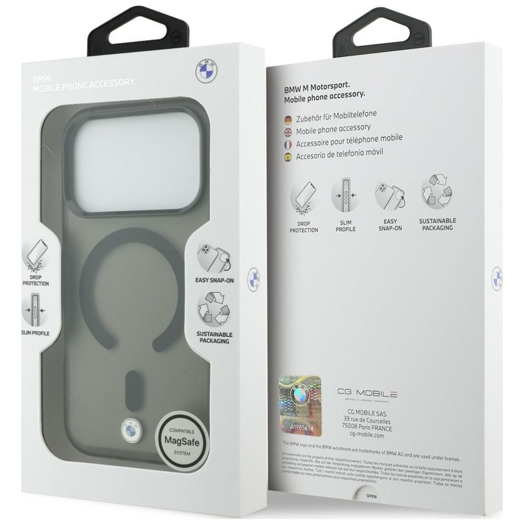 BMW Frosted MagSafe -kuori till iPhone 18 Pro/17 Pro - Musta